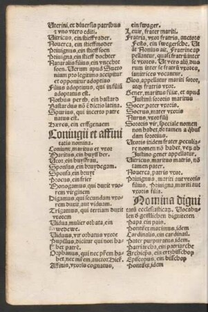 Coniugii et affinitatis nomina.