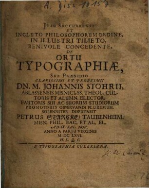 ... De Ortu Typographiae
