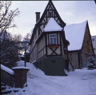 Bad Orb, Kirchgasse 2. Wohnhaus (kleinstes Haus Hessens; 17./18. Jh.)