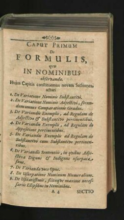 Caput Primum. De Formulis quae In Nominibus obserbandae.
