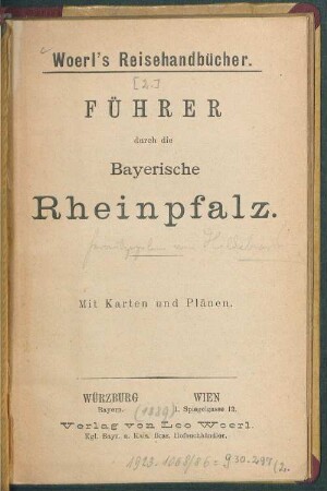 Führer durch die bayerische Rheinpfalz
