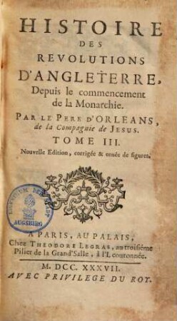 Histoire des revolutions d'Angleterre : depuis le commencement de la monarchie, 3