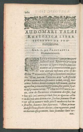 Audomari Talaei Rhetoricae Liber Secundus De Pronuntiatione.