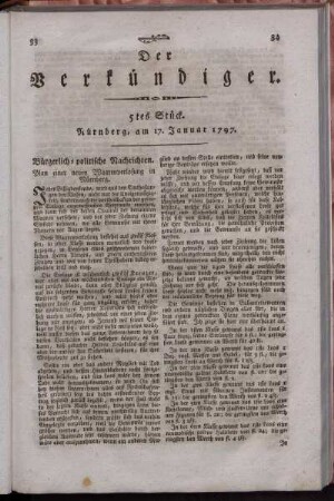 5tes Stück. Nürnberg, am 17. Januar 1797