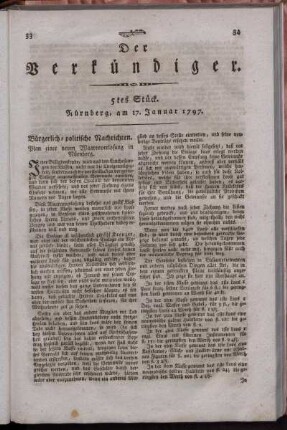 5tes Stück. Nürnberg, am 17. Januar 1797