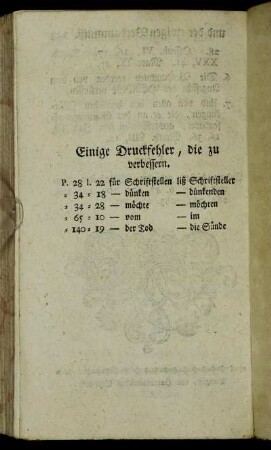 Einige Druckfehler, die zu verbessern.