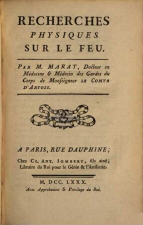 Recherches Physiques Sur Le Feu