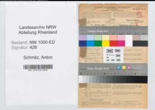 Entnazifizierung Anton Schmitz, geb. 30.10.1892 (Amtssekretaer)