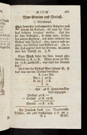 261-307, Vom Gewinn und Verlust.