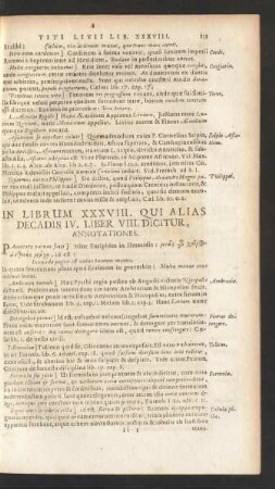 In Librum XXXVIII. Qui Alias Decadis IV. Liber VIII. Dicitur, Annotationes.