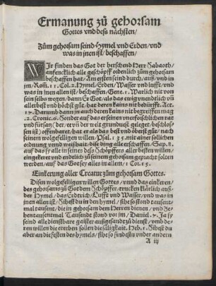 Ermanung zu gehorsam Gottes und dess nächsten/