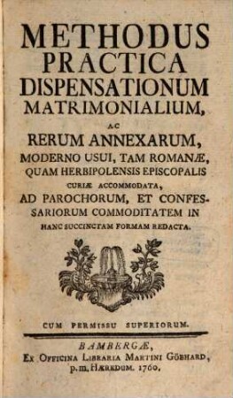 Methodus practica dispensationum matrimonialium