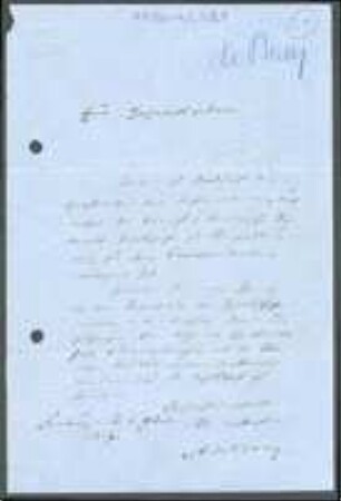 Brief von Anton de Bary an Unbekannt