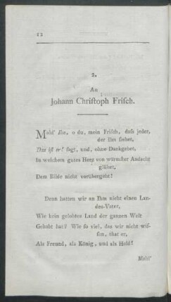 2. An Johann Christoph Frisch