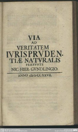 Via Ad Veritatem Iurisprudentiae Naturalis