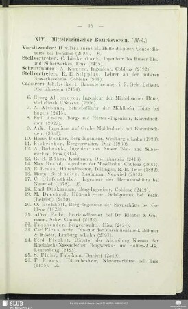 XIV. Mittelrheinischer Bezirksverein.