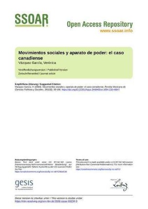 Movimientos sociales y aparato de poder: el caso canadiense