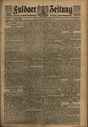 Erste Ausgabe vom Samstag, den 02. April 1910.