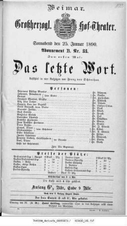 Das letzte Wort