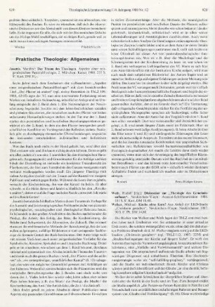 920-921 [Rezension] Diskussion zur "Theologie des Gemeindeaufbaus"