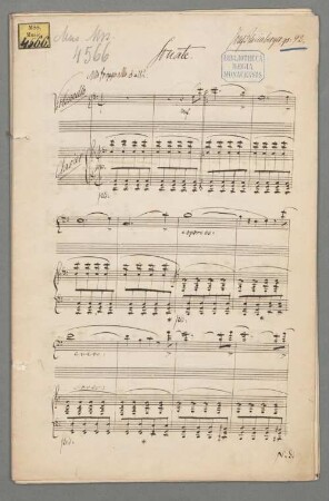 Sonate für Violoncello und Klavier op. 92 - BSB Mus.ms. 4566