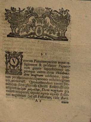 De Hebdomade Magna : = Von der Marter-Woche