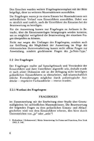 2.2.1 Wortlaut des Fragebogens