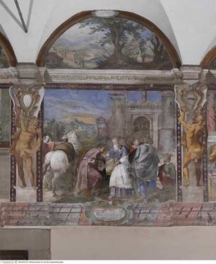 Szenen aus dem Leben des Heiligen Augustinus, Augustinus' Begegnung mit Bischof Ambrosius
