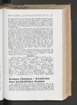 Hermann Lütjohann / Dienstreisen eines herrschaftlichen Beamten