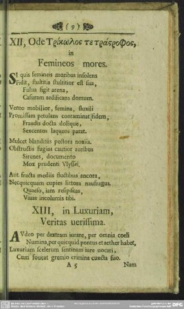 XIII, in Luxuriam, Veritas verissima