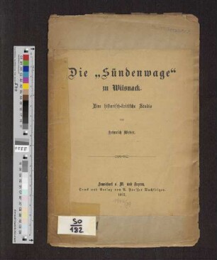 Die Sündenwage zu Wilsnack : eine historisch-kritische Studie