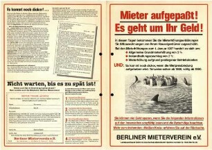 Flugschrift: Mieter aufgepaßt! Es geht um Ihr Geld! 1986