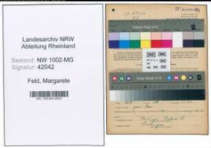 Entnazifizierung Margarete Feld , geb. 02.04.1905 (Hausangest.)