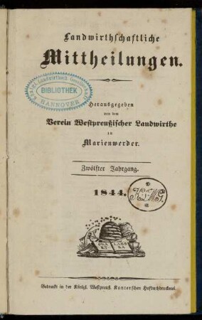 12: Landwirthschaftliche Mittheilungen : Organ d. Hauptvereins Westpreußischer Landwirthe
