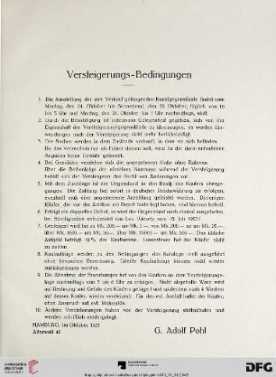 Versteigerungs-Bedingungen