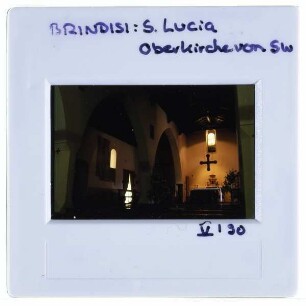 Brindisi, Kirche der Heiligen Dreifaltigkeit/ Santa Lucia : Innenansicht, Oberkirche, von Südwesten