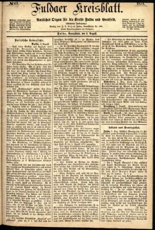 Ausgabe vom Samstag, den 08. August 1874.