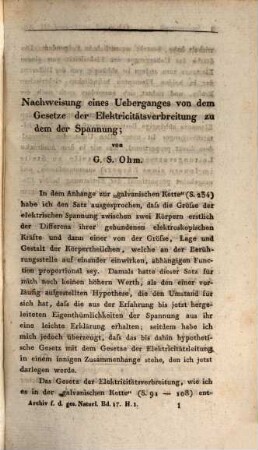 Archiv für die gesammte Naturlehre, 17. 1829
