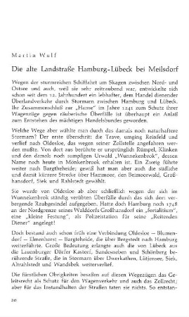 Die alte Landstraße Hamburg-Lübeck bei Meilsdorf