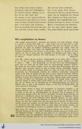 Wir empfehlen zu lesen.
