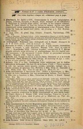 Bibliotheca Catholico-Theologica, Bibliotheca Catholico-Theologica altera. Manuscrits sur vélin et sur papier, livres théologiques imprimés, ouvrages religieux à figures et avec musique notée : supplément de nos catalogues XXII et XXXI : en toutes les langues, excepté en Allemand