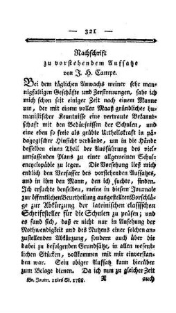 Nachschrift zu vorstehendem Aufsatze