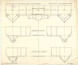 Pfann, Paul; Nürnberg, Königstr. 33-37; Wohn- und Geschäftshaus L. Ostermayr - Portale (Schichtenplan)