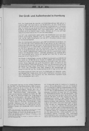 Der Groß- und Außenhandel in Hamburg