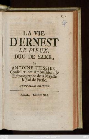 La Vie D'Ernest Le Pieux, Duc de Saxe