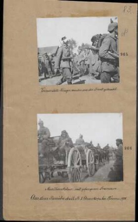 Munitionskolonne mit gefangenen Franzosen
