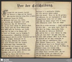 Vor der Entscheidung