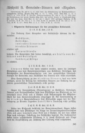 Abschnitt B: Gemeinde-Steuern und -Abgaben.