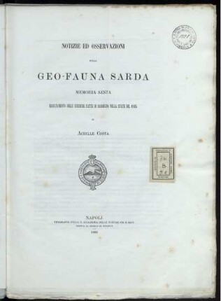 Mem. 6: Risultamento Delle Ricerche Fatte In Sardegna Nella State Del 1885