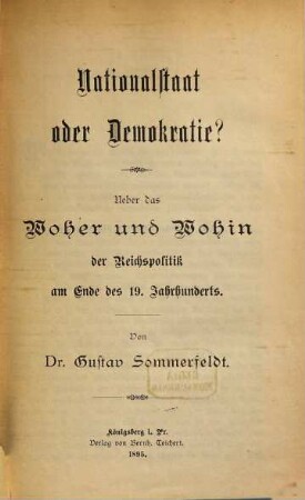 Nationalstaat oder Demokratie?